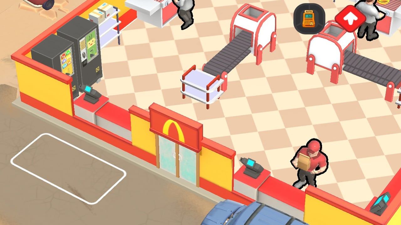 Drive Thru Empire Diner bedient Autos unter Neon-Schildern der Route 66